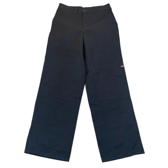 Genuine Dickies Mens Double Knee Work Pants 30x32 Straight Flat Front Black Rela - Picture 1 of 12
